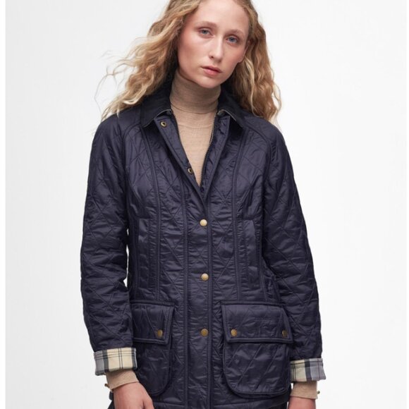 Barbour Beadnell Polarquilt Jacket (Women's Size US 6), Navy/Navy - Picture 1 of 9